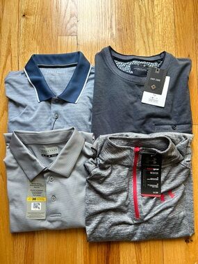 Perry Ellis / Under ArmourMen's Grey & Blue Polo and Tops Bundle